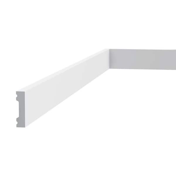 ORAC DECOR 3/8 in. D x 1-5/8 in. W x 78-3/4 in. L Primed White High Impact Polystyrene Baseboard Moulding (5-Pack)