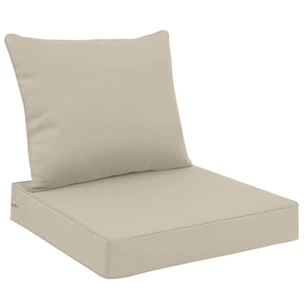 24 in. x 24 in. Outdoor Sofa Cushion Beige