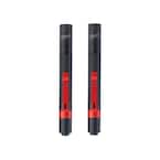 100 Lumens Aluminum Pen Light with Clip (2-Pack)