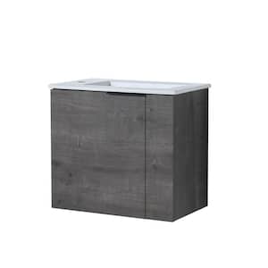 22 in. W x 13 in. D x 19.7 in. H Freestanding Bath Vanity in Grey with White Cultured Marble Top