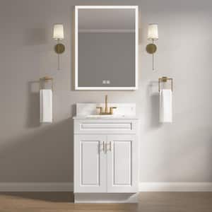 27 in. W x 21 in. D x 34.5 in. H Ready to Assemble Bath Vanity Cabinet without Top in Raised Panel White