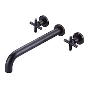 2-Handle Wall Mounted Cross Handle Antique Bathtub Roman Tub Faucet in. Oil Rubbed Bronze