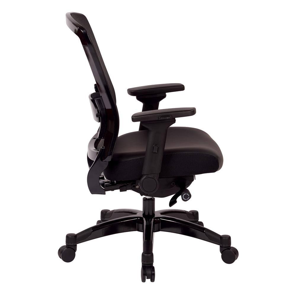 Executive Gunmetal Adjustable Mesh & Leather Office Chair