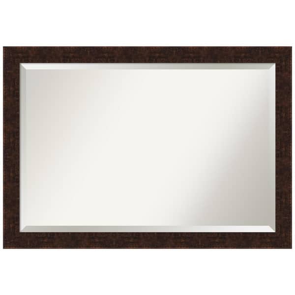 Amanti Art William Mottled Bronze Narrow 40 in. H x 28 in. W Framed Wall Mirror