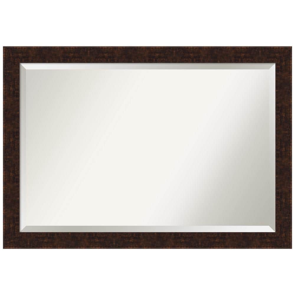 William 40" x 28" Bronze Wood Bathroom Vanity Mirror