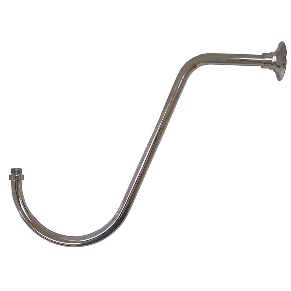JONES STEPHENS 18 in. SShape Shower Arm and Flange in Chrome Plated