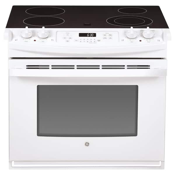 GE 30 in. 4.4 cu. ft. Drop-In Electric Range with Self-Cleaning Oven in White