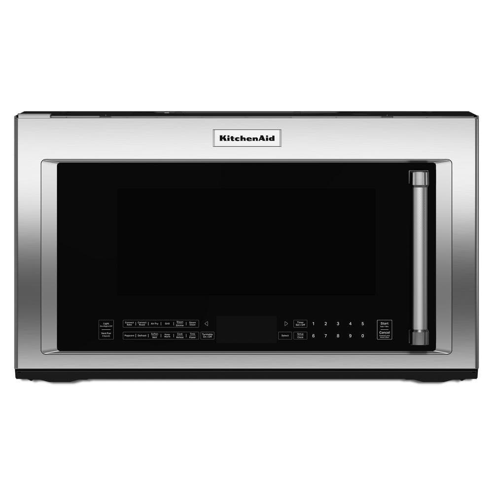 KitchenAid 30 in. W 1.9 cu. ft. 1800-Watt Over the Range Microwave with Air Fry in Stainless Steel, Silver