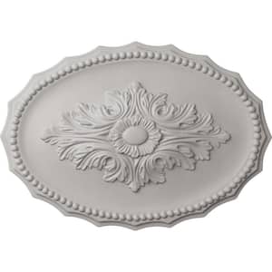 1-1/2 in. x 16-7/8 in. x 11-3/4 in. Polyurethane Oxford Ceiling Medallion, Ultra Pure White