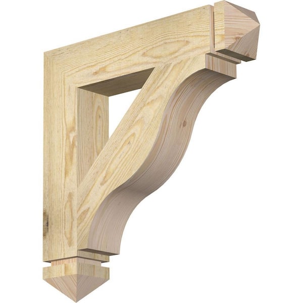 Ekena Millwork 4 in. x 22 in. x 22 in. Douglas Fir Funston Arts and Crafts Rough Sawn Bracket