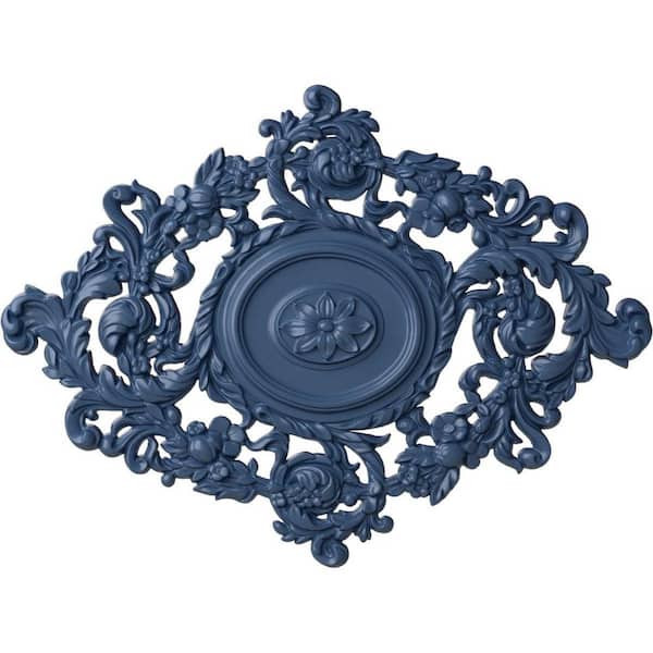 Ekena Millwork 22-1/2" W x 30-3/8" H x 1-1/2" Katheryn Urethane Ceiling Medallion, Hand-Painted Americana