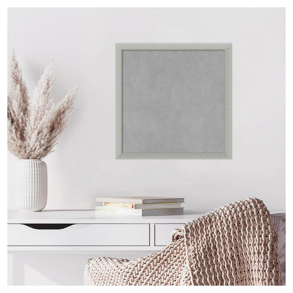 Silver Leaf 18x18 Grey Wood Framed Magnetic Board