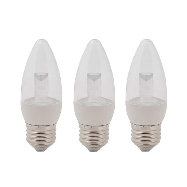 EcoSmart 25-Watt Equivalent B11 Clear Blunt Tip Decorative LED Light Bulb, Soft White (3-Pack)