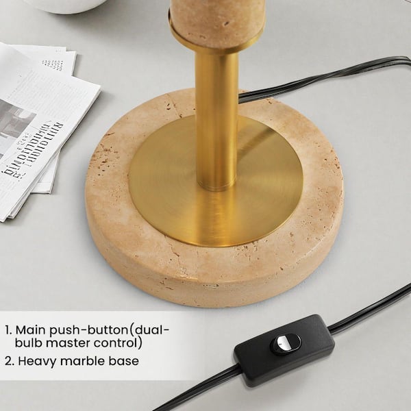 KAISITE 23 in. Gold Modern 2-Light Plug-in and Flexible Table Lamp