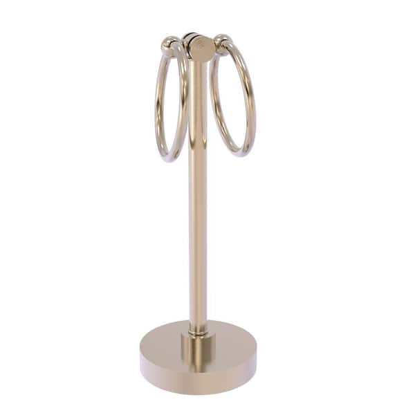 Southbeach Collection Freestanding Vanity Top 2 Towel Ring Guest Towel Holder in Antique Pewter