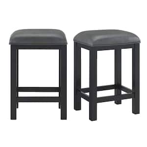 Colton 26 in. Grey Backless Wood Counter Stools (Set of 2)