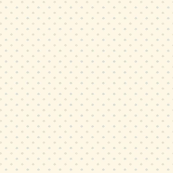 Unbranded Miniatures 2-Blue/Beige Mini Floral Motif Design Matte Finish Non-Pasted Vinyl on Non-Woven Wallpaper Sample