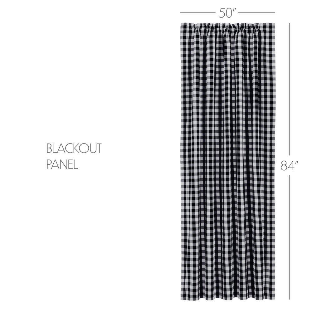 Annie Buffalo Black Check Blackout Cotton Window Panel 84x50