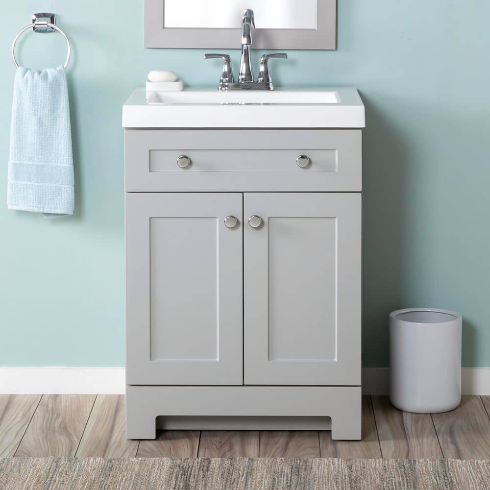 Glacier Bay Everdean 25 in. Single Sink Pearl Gray Bath