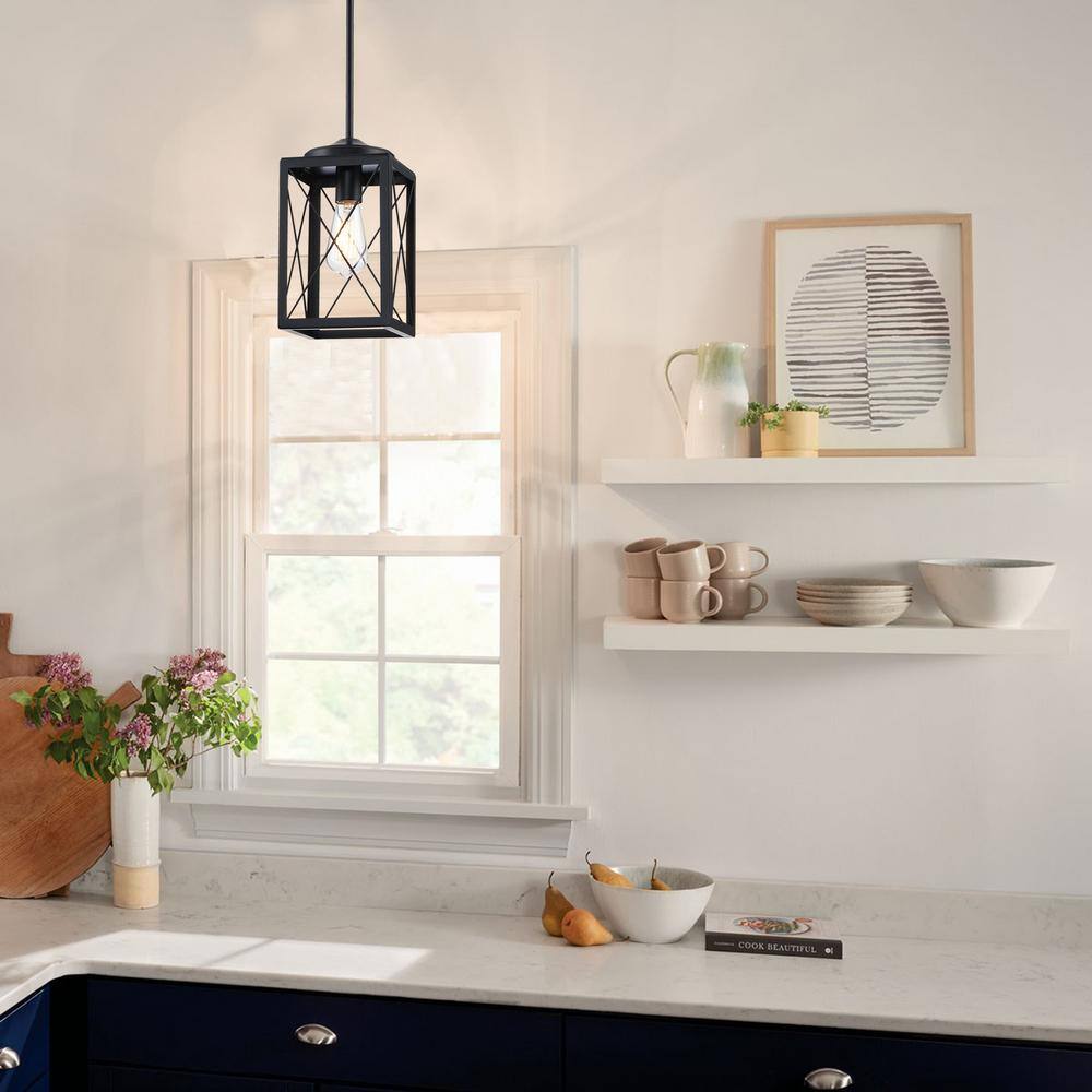 Mousse 1-Light Cage Mini Pendant Light with Matte Black price history on PriceWatchPro