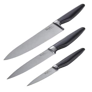 Home Collection 3-Piece Charcoal Gray Japanese Steel Cooking Knife Set