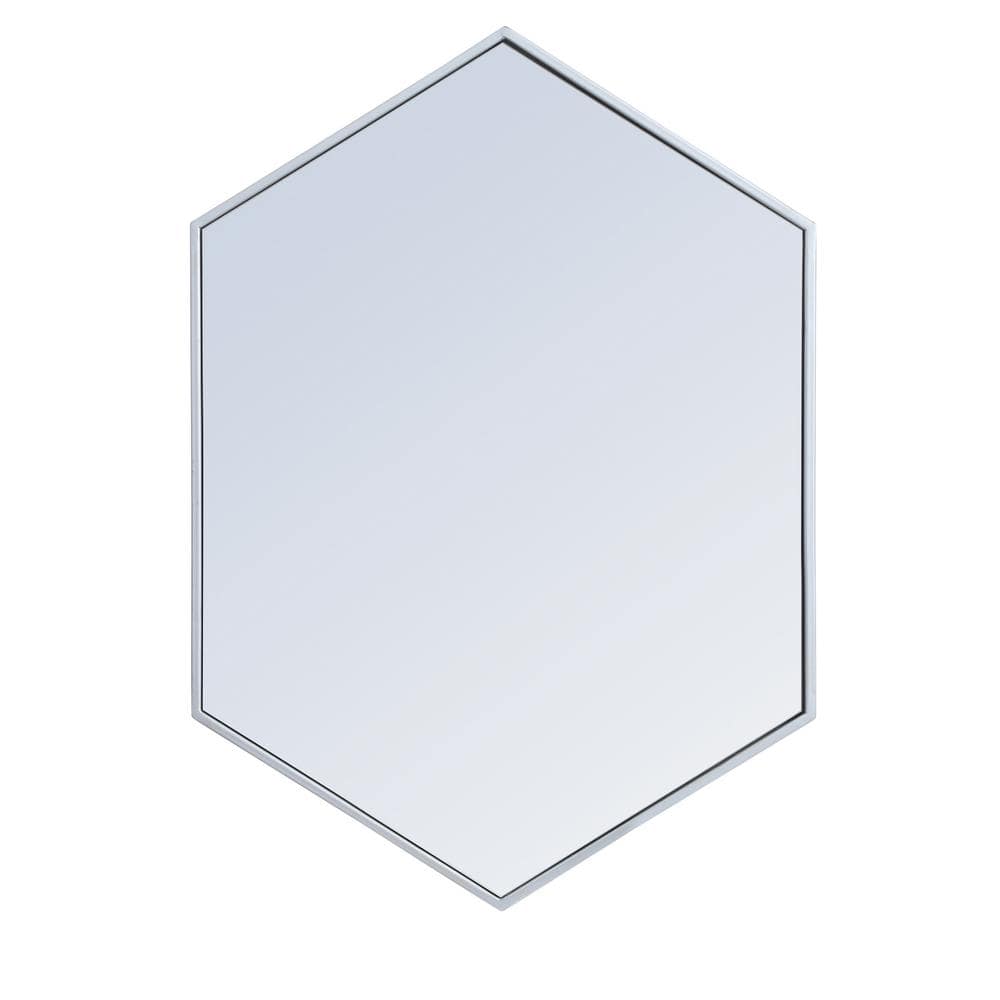 Medium Irregular Silver Modern Mirror (34 in. H x 24 in. W)