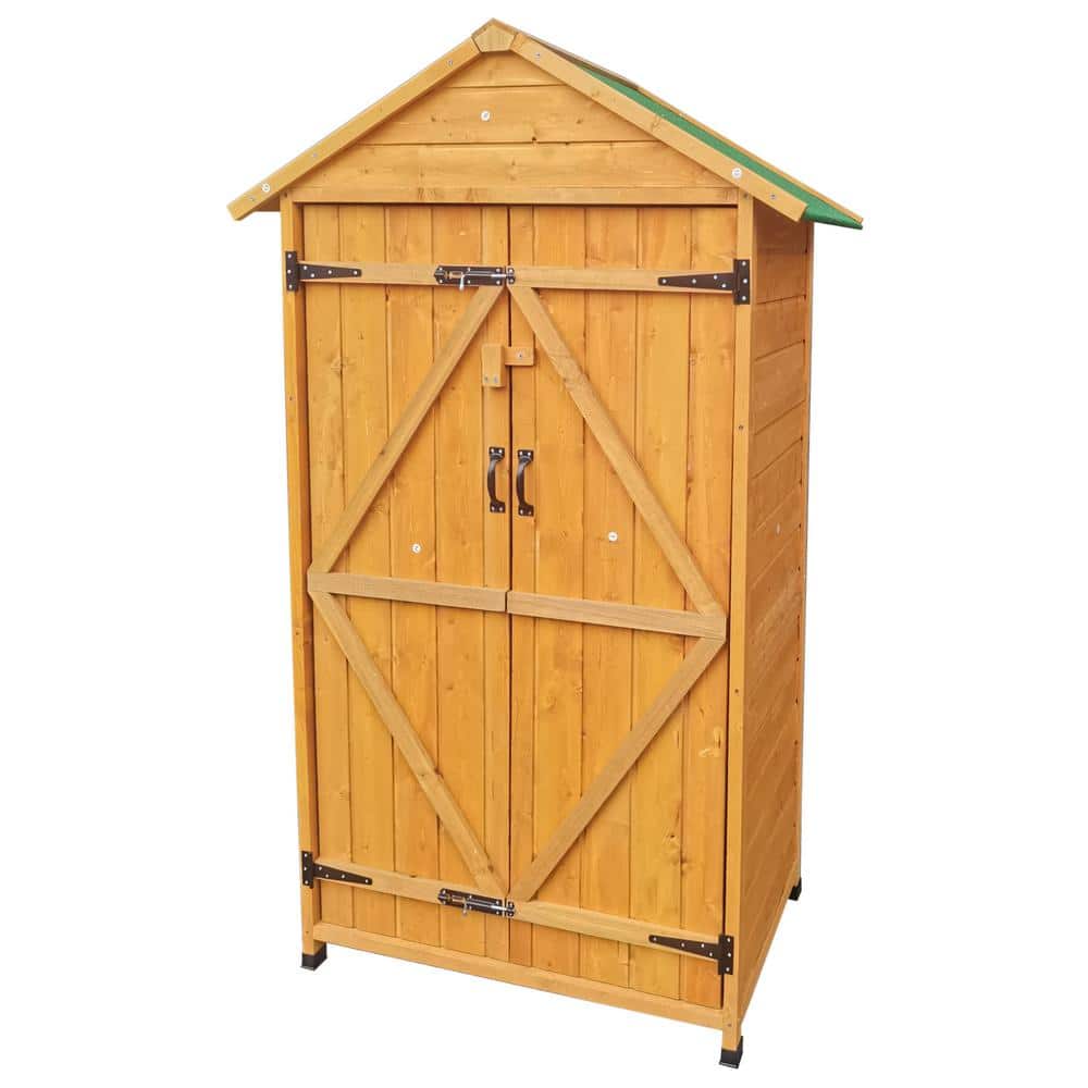 3.42 ft. W x 1.90 ft. D Wood Outdoor Storage Shed for Backyard Patio Furnit