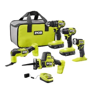 Ryobi ONE+ HP 18V Brushless Cordless 5-Tool Combo Kit with (2) 1.5 Ah Batteries, Charger, and Bag