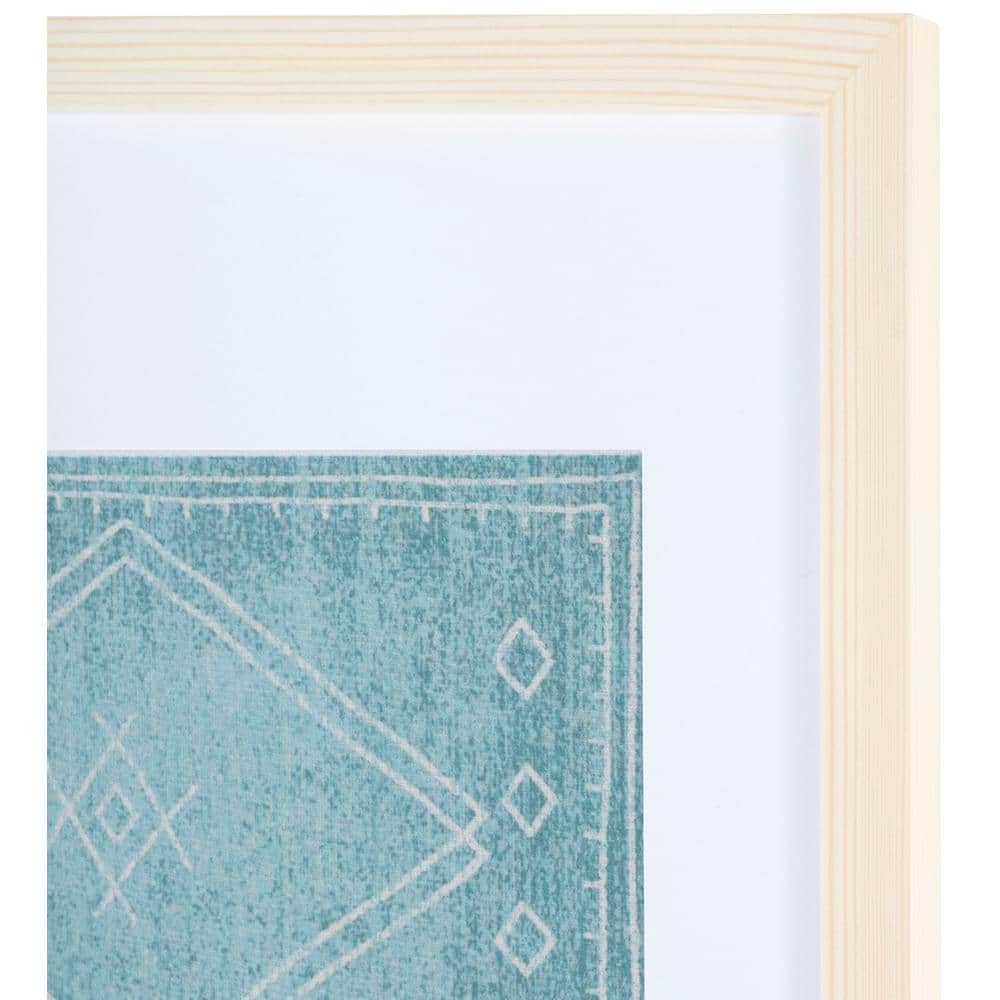 Kotori Sage and Ivory Geometric Textile Framed Wall Art