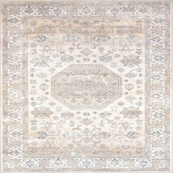 nuLOOM Darby Persian Spill-Proof Machine Washable Ivory 4 ft. x 6 ft. Area Rug