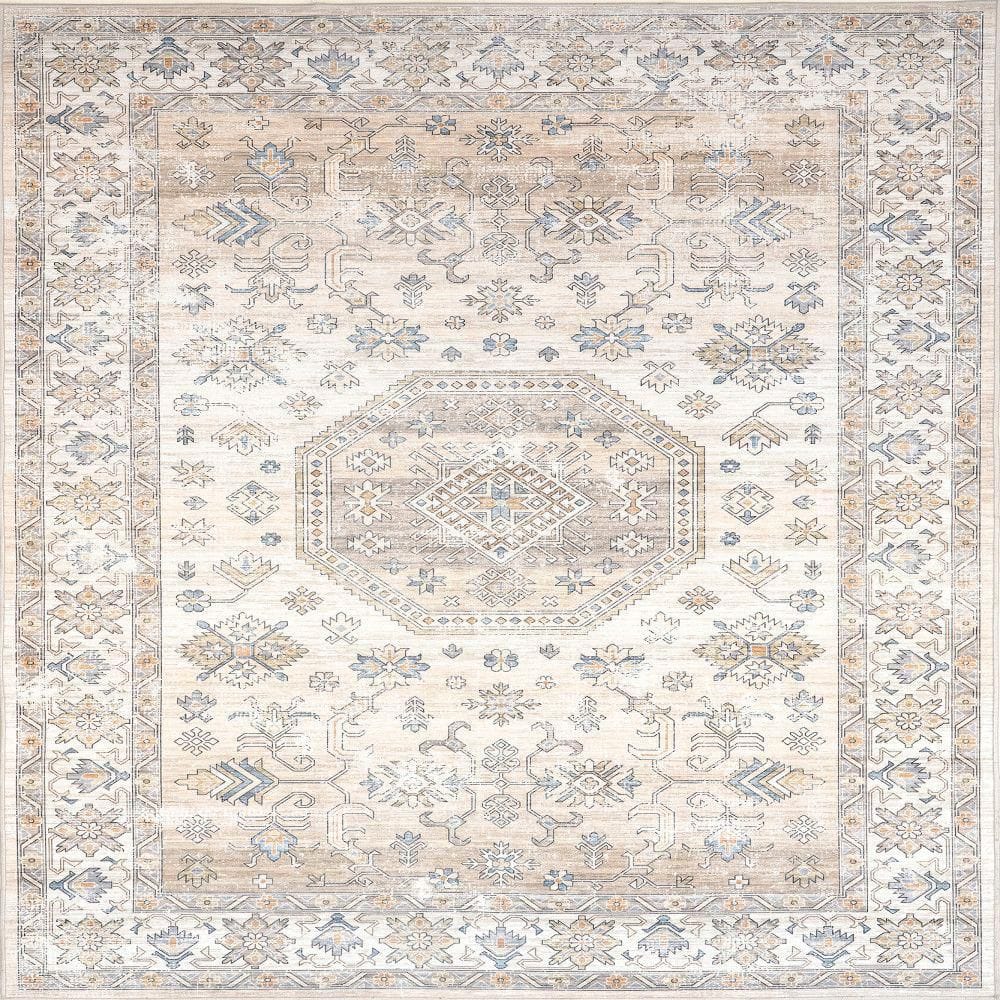 nuLOOM Darby Persian Spill-Proof Machine Washable Ivory 8 ft
