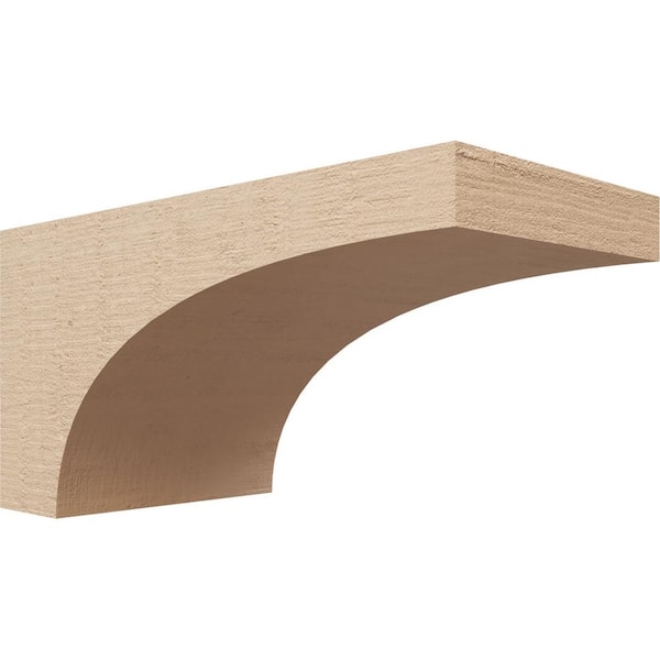 Ekena Millwork 7 in. x 7 in. x 14 in. Wide Huntington Rough Cedar Woodgrain TimberThane Corbel, Primed Tan