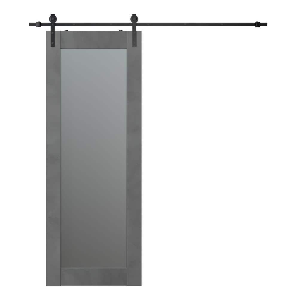 Belldinni Vona 24 in. x 80 in. Full Lite Frosted Glass Dark Urban ...