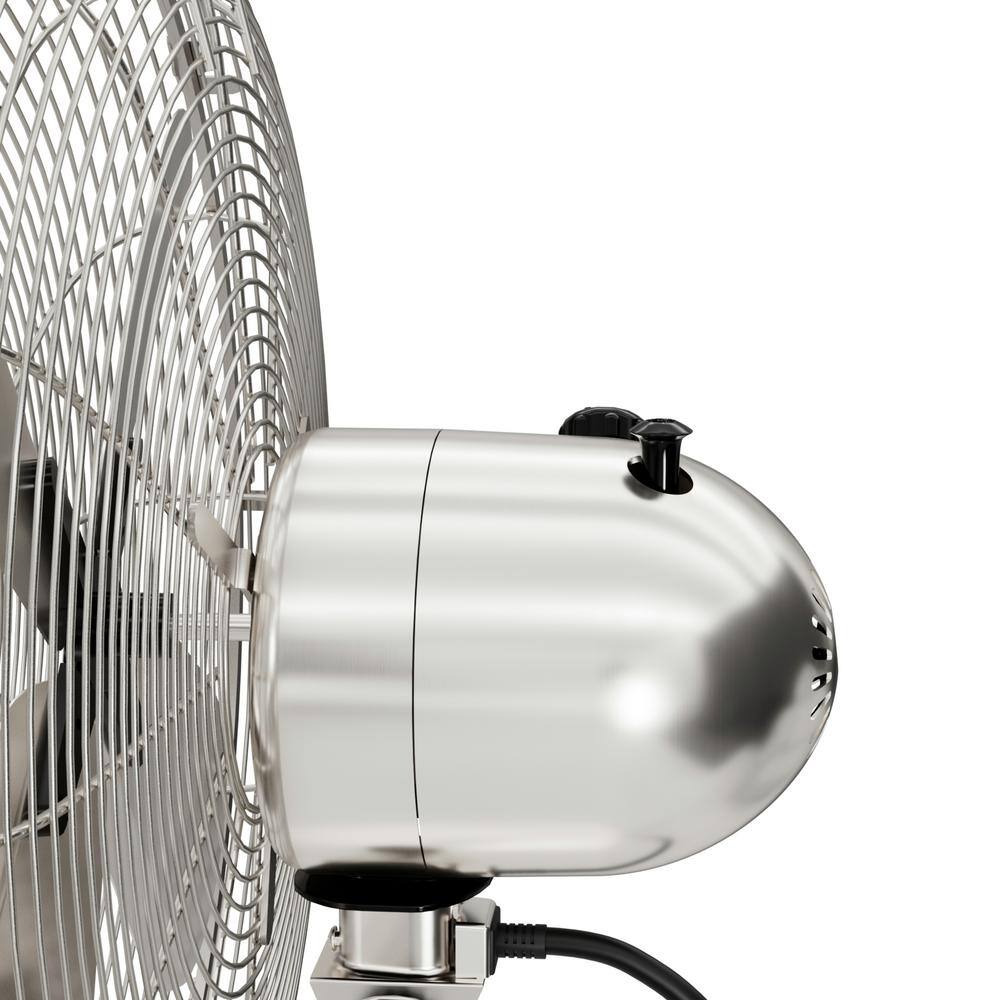 Hunter 48" Brushed Nickel Metal Oscillating Pedestal Fan