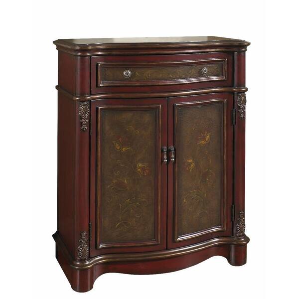 Pulaski Furniture 1-Drawer Tole Cabinet Accent Chest in Brown