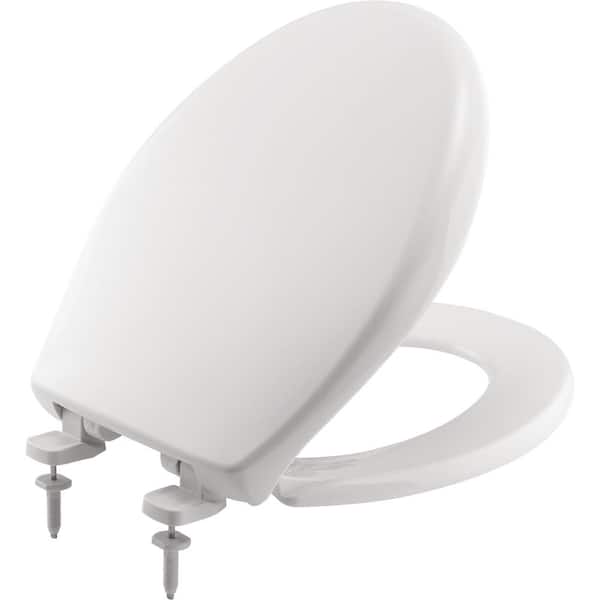BEMIS Just-Lift Round Closed Front Toilet Seat in White
