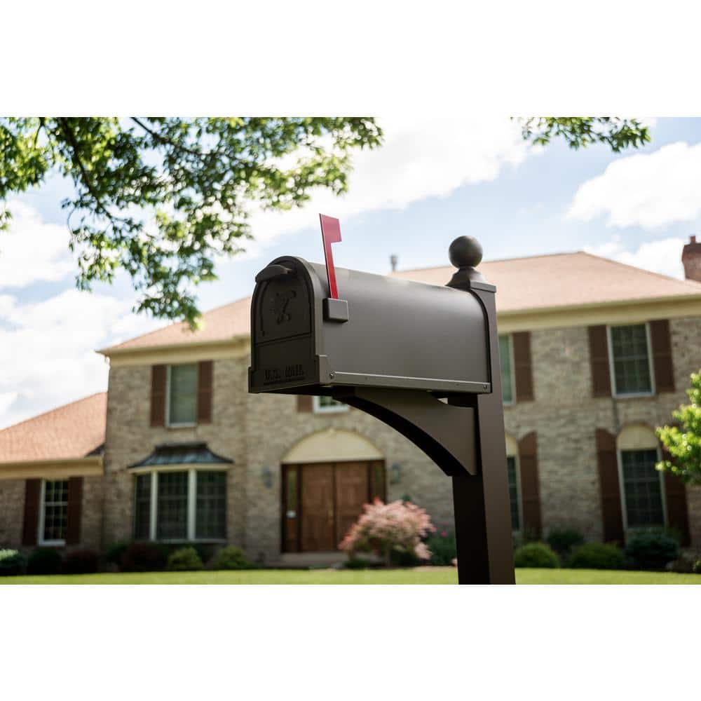 Arlington Large Bronze Steel Post Mount Mailbox