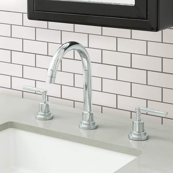 Subway Tile White 10 in. x 10 in. 0.025 in. Other Resin Peel and Stick Tiles Sample (0.69 sq. ft./Pack)