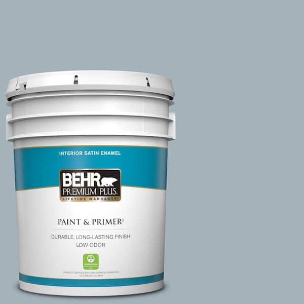 BEHR PREMIUM PLUS 5 gal. #PPF-27 Porch Ceiling Satin Enamel Low Odor Interior Paint & Primer