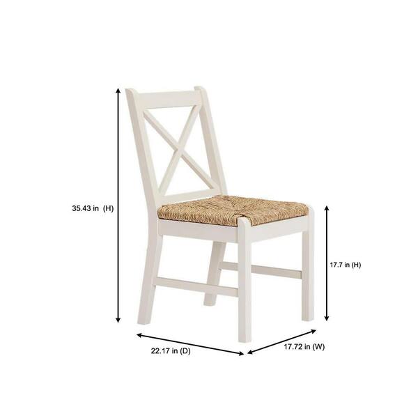 Home Decorators Collection Dorsey Ivory Wood Dining Chair With Cross Back And Rush Seat Set Of 2 17 72 In W X 35 43 In H Ch1902032 Nivy The Home Depot Home Decorators Collection Dorsey Ivory Wood Dining Chair With Cross Back And Rush Seat Set Of 2 17 72 In W X 35 43 In H Ch1902032 Nivy The Home Depot