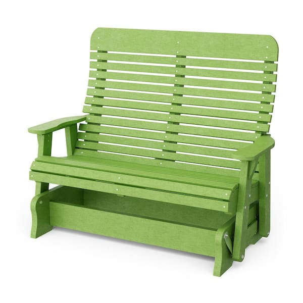 Signature 2-Person Lime Green Plastic Outdoor Double Glider