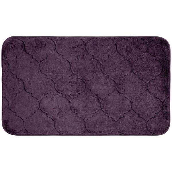 BounceComfort Faymore Plum 20 in. x 34 in. Memory Foam Bath Mat
