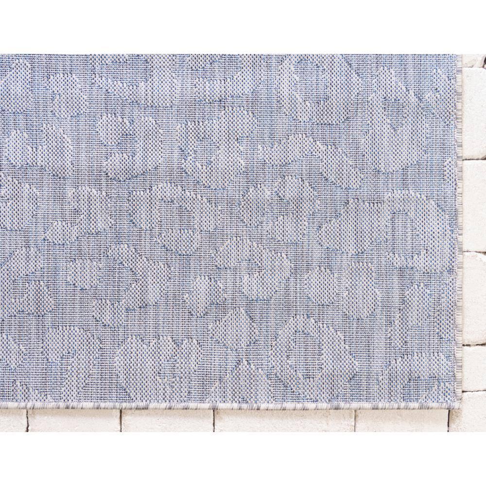Contemporary Blue Abstract Outdoor Runner 2' x 6'1" Synthetic Easy-Care