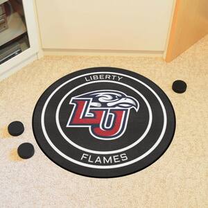 Liberty Black 2 ft. Round Hockey Puck Accent Rug