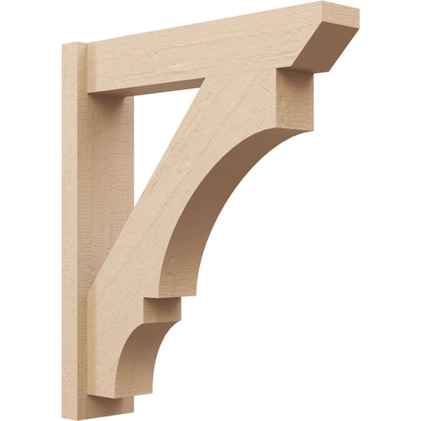 Ekena Millwork 6 in. x 30 in. x 26 in. Balboa Slat Rough Cedar Woodgrain Timberthane Polyurethane Outlooker, Primed Tan
