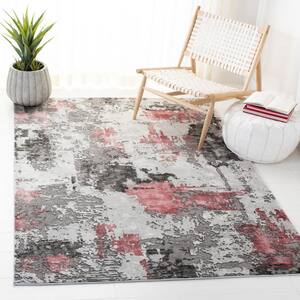 Craft Gray/Pink 5 ft. x 5 ft. Gradient Abstract Square Area Rug