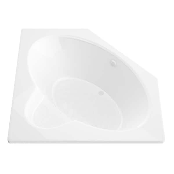 Universal Tubs Malachite 82 in L x 62 in W Acrylic Center Drain Corner Drop-in Non-Whirlpool Bathtub in White