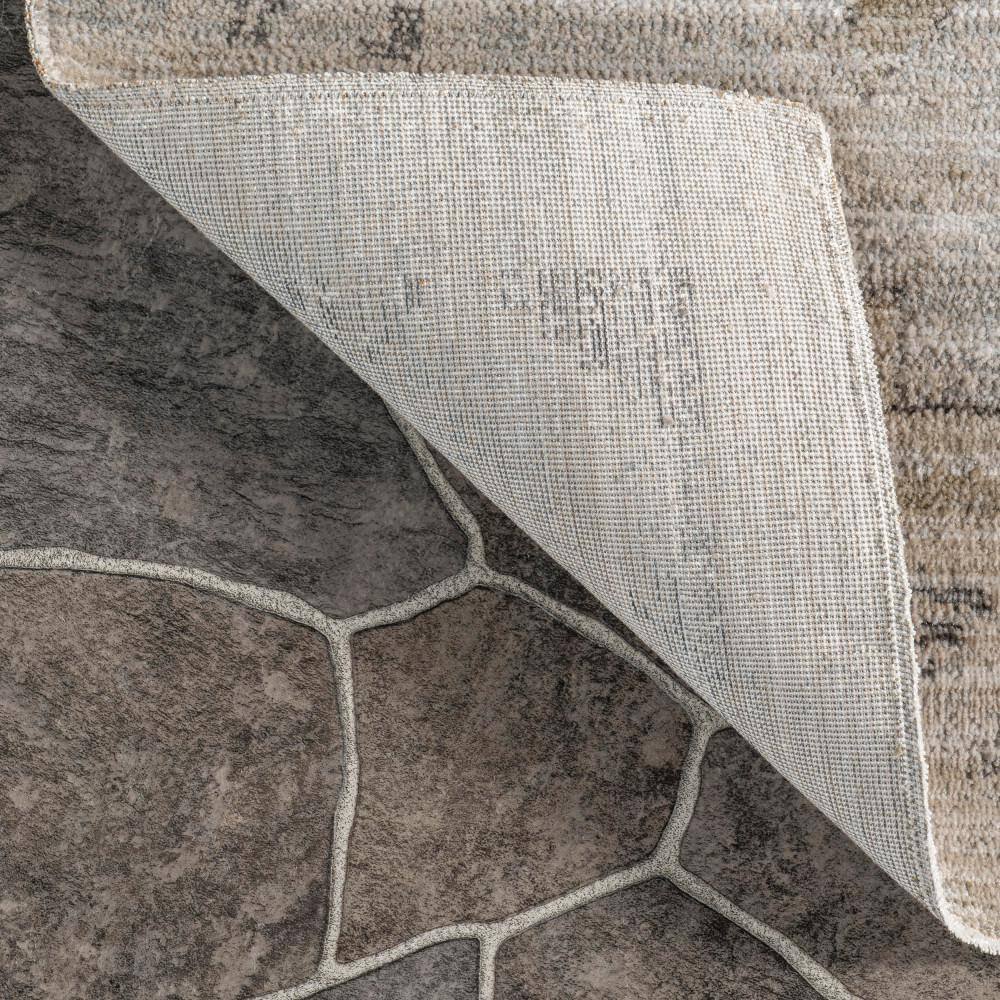 Aine Beige Geometric Machine Washable Indoor/Outdoor Rug