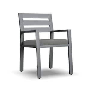Grayton Outdoor Gray Aluminum Dining Chair with Cushion (Set of 2 Chairs)