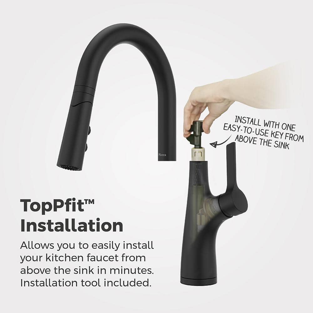 Ceylon Matte Black Stainless Steel Pull-Down Kitchen Faucet